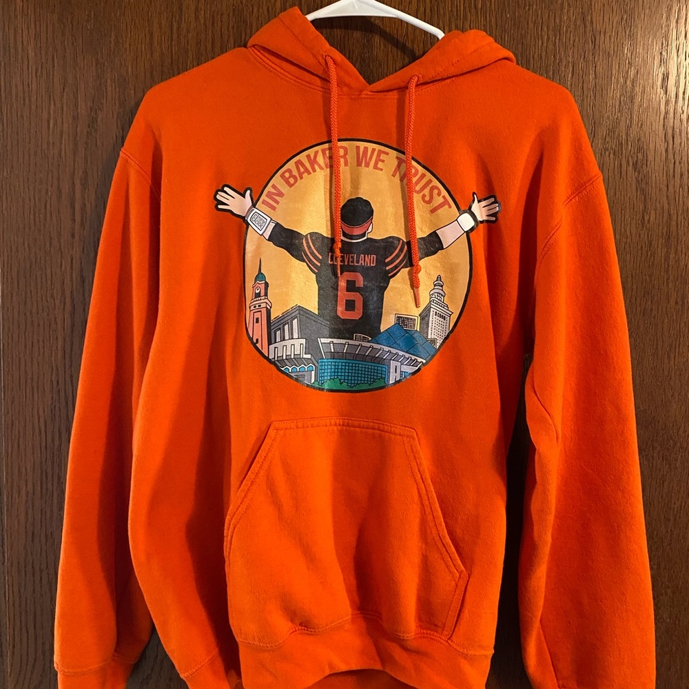 Orange Cleveland Browns Football Graphic Hoodie